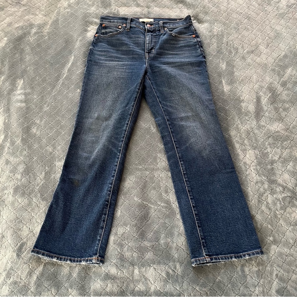 Madewell Slim Demi-Boot Jeans Dark Indigo High Rise Size 27
